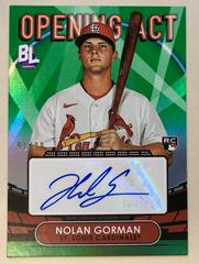 Nolan Gorman [Green] #OAA-NG Baseball Cards 2023 Topps Big League Opening Act Autographs Prices