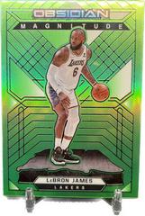 LeBron James [Green Flood] Basketball Cards 2021 Panini Obsidian Magnitude Prices
