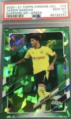 Jadon Sancho [Green] Soccer Cards 2020 Topps Chrome UEFA Champions League Sapphire Prices