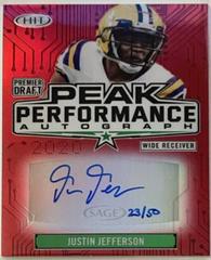 Justin Jefferson [Red] Football Cards 2020 Sage Hit Peak Performance Autograph Prices