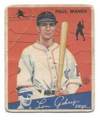 Paul Waner #11 Baseball Cards 1934 Goudey Prices