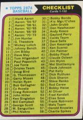 Checklist 1-132 Baseball Cards 1974 Topps Prices