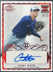 Coby Mayo [Red] Baseball Cards 2020 Leaf Trinity Autographs Prices