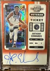 Anthony Edwards #5 Basketball Cards 2022 Panini Contenders Optic Veteran Ticket Autograph Prices