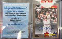 Cal Ripken Jr. [Gold] #87BA-CR Baseball Cards 2022 Topps 1987 Autographs Prices