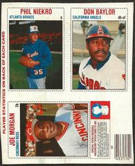 Don Baylor, Joe Morgan, Phil Niekro [L Panel Hand Cut] Baseball Cards 1979 Hostess Prices