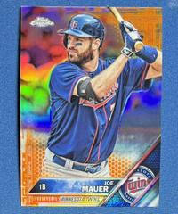Joe Mauer [Orange Refractor] #82 Baseball Cards 2016 Topps Chrome Prices