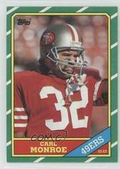 Carl Monroe #159 Football Cards 1986 Topps Prices