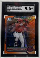 Adrian Placencia [Orange Shimmer Refractor] #BCP-205 Baseball Cards 2022 Bowman Chrome Prospects Prices