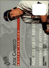 Jose Canseco #9 Baseball Cards 1995 Studio Prices