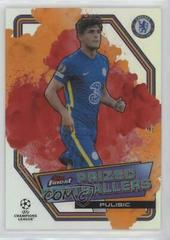 Christian Pulisic [Orange Red] Soccer Cards 2021 Topps Finest UEFA Champions League Prized Footballers Fusion Prices