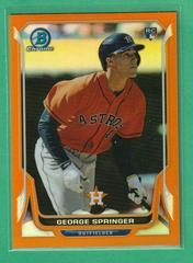 George Springer [Orange Refractor] #29 Baseball Cards 2014 Bowman Chrome Prices