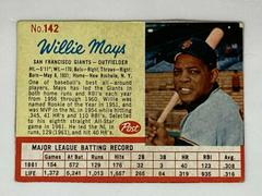 Willie Mays [Hand Cut] Baseball Cards 1962 Post Cereal Prices