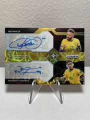 Neymar Jr, Roberto Firmino [Choice Gold] Soccer Cards 2022 Panini Prizm World Cup Dual Signatures Prices