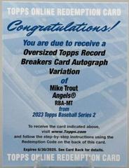 Mike Trout #RBA-MT Baseball Cards 2023 Topps Oversized Record Breakers Autographs Prices