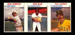 Phil Garner, Rick Dempsey, Vida Blue [Hand Cut Panel] Baseball Cards 1979 Hostess Prices