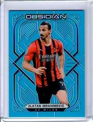 Zlatan Ibrahimovic [Electric Etch Neon Blue Flood] Soccer Cards 2021 Panini Obsidian Prices