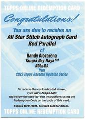 Randy Arozarena [Red] #ASSA-RA Baseball Cards 2023 Topps Update All Star Stitches Autographs Prices