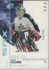 Pascal Leclaire Hockey Cards 2002 SPx Prices