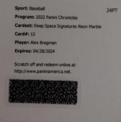 Alex Bregman [Neon Marble] Baseball Cards 2022 Panini Chronicles Deep Space Signatures Prices