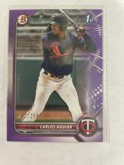 Carlos Aguiar [Purple] #BP-1 Baseball Cards 2022 Bowman Paper Prospects Prices