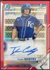 Tyler Gentry [Red Refractor] #CPA-TG Baseball Cards 2021 Bowman Chrome Prospect Autographs Prices
