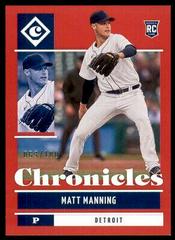 Matt Manning [Red] #7 Baseball Cards 2022 Panini Chronicles Prices