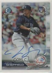 Justus Sheffield [Refractor] #CRA-JS Baseball Cards 2019 Bowman Chrome Rookie Autographs Prices