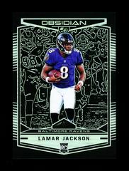 Lamar Jackson #102 Football Cards 2018 Panini Obsidian Prices