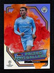 Phil Foden [Orange Red] Soccer Cards 2021 Topps Finest UEFA Champions League Prized Footballers Fusion Prices