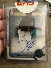 Kahlil Watson [Orange Refractor] Baseball Cards 2022 Bowman Chrome Mega Box Mojo Autographs Prices