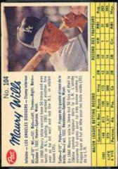 Maury Wills [Hand Cut] Baseball Cards 1962 Post Canadian Prices