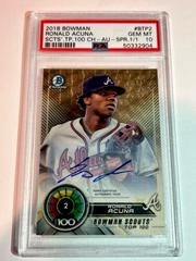 Ronald Acuna [Autograph Refractor] Baseball Cards 2018 Bowman Scouts' Top 100 Prices