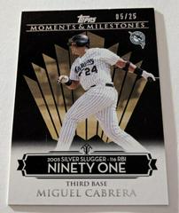 Miguel Cabrera [RBI 89 Black] #138 Baseball Cards 2008 Topps Moments & Milestones Prices