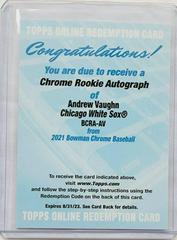 Andrew Vaughn Baseball Cards 2021 Bowman Chrome Rookie Autographs Prices