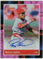 Barry Larkin [Pink Fireworks] Baseball Cards 2022 Panini Donruss Retro 1988 Signatures Prices