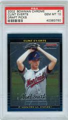 Clint Everts Baseball Cards 2002 Bowman Chrome Draft Picks Prices