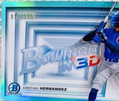 Cristian Hernandez [Aqua Refractor] Baseball Cards 2022 Bowman in 3D Prices