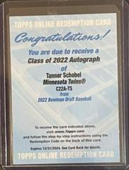 Tanner Schobel #C22A-TS Baseball Cards 2022 Bowman Draft Class of Autographs Prices
