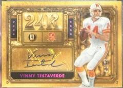 Vinny Testaverde [Rose Gold] #24K-VT Football Cards 2023 Panini Gold Standard 24K Autographs Prices