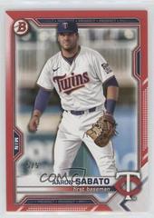 Aaron Sabato [Red] #BD-163 Baseball Cards 2021 Bowman Draft Prices