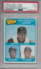 NL Strikeout Ldrs. [Veale, Gibson, Drysdale] Baseball Cards 1965 O Pee Chee Prices