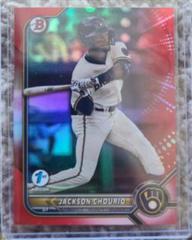 Jackson Chourio [Red] #BD-115 Baseball Cards 2022 Bowman Draft 1st Edition Prices