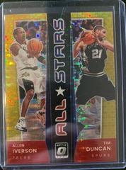 Allen Iverson, Tim Duncan [Gold] #15 Basketball Cards 2021 Panini Donruss Optic All Stars Prices