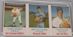 Bert Blyleven, Chris Speier, Tom Seaver [Complete Box] Baseball Cards 1975 Hostess Prices