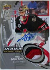 Mads Sogaard [Patch Autograph] Hockey Cards 2022 Upper Deck Trilogy Rookie Renditions Prices