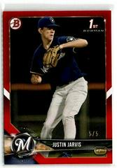Justin Jarvis [Red] #BD-104 Baseball Cards 2018 Bowman Draft Prices