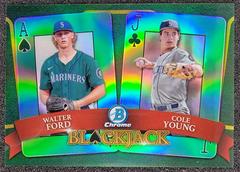 Cole Young, Walter Ford [Green] Baseball Cards 2022 Bowman Draft Blackjack Prices