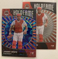 Johnny Bench [Orange Fluorescent] #HF-11 Baseball Cards 2022 Panini Mosaic Holofame Prices