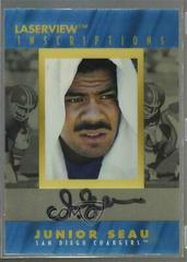 Junior Seau Football Cards 1996 Pinnacle Laser View Inscriptions Autographs Prices